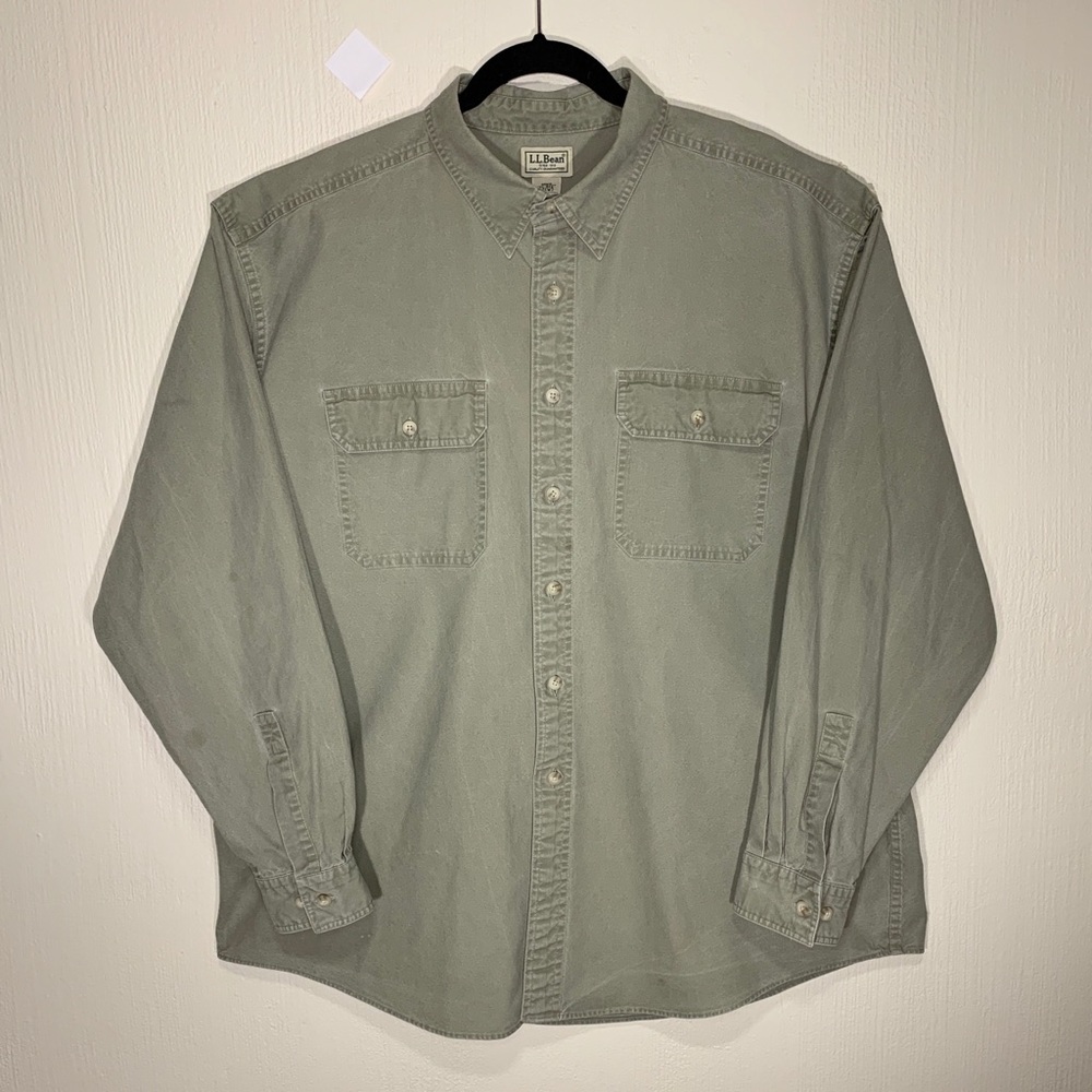 **SOLD** Long Sleeve Canvas Button Down Shirt